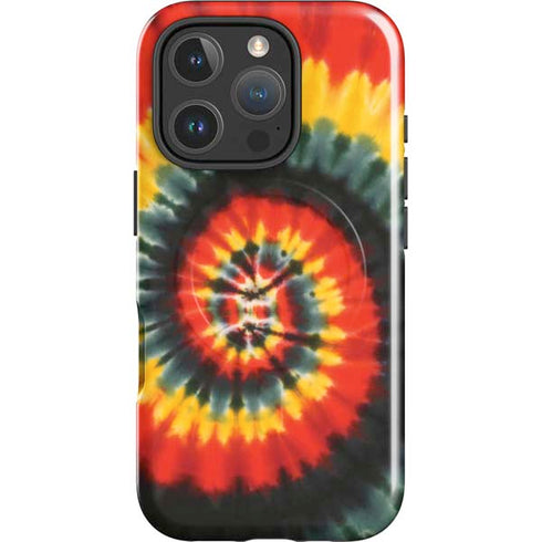 Liquid Blue Tie Dye - Rasta Spiral iPhone 16 Pro Magsafe Impact Case